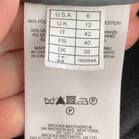Brooks Brothers Caroline Fit Poly Viscose Blend Trousers Charcoal Grey Sz 6 - Picture 10 of 12